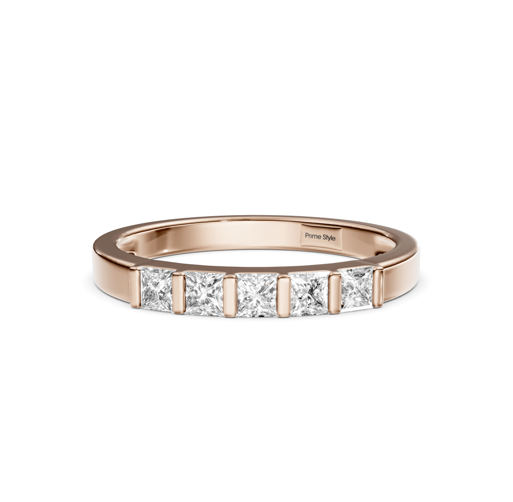 0.40 CT Princess Cut Lab Grown Diamonds - Wedding Band