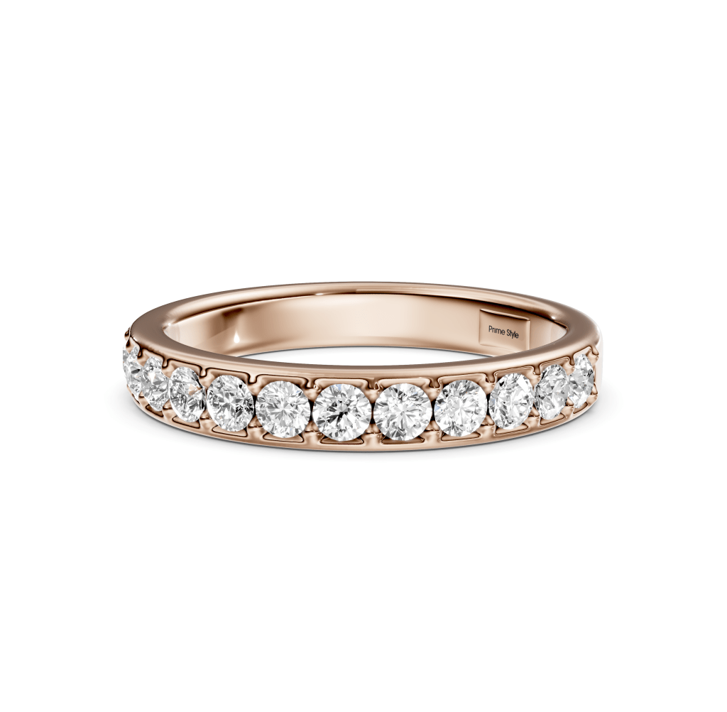 0.55 CT Round Cut Lab Grown Diamonds - Wedding Band - Primestyle.com