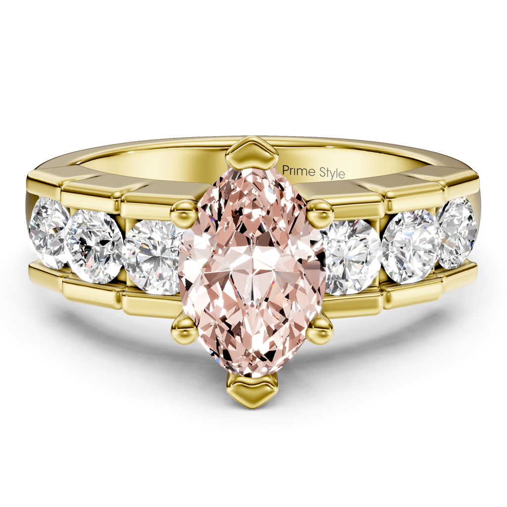 1.85-4.85 CT Marquise & Round Cut Fancy Pink Diamonds - Engagement Ring