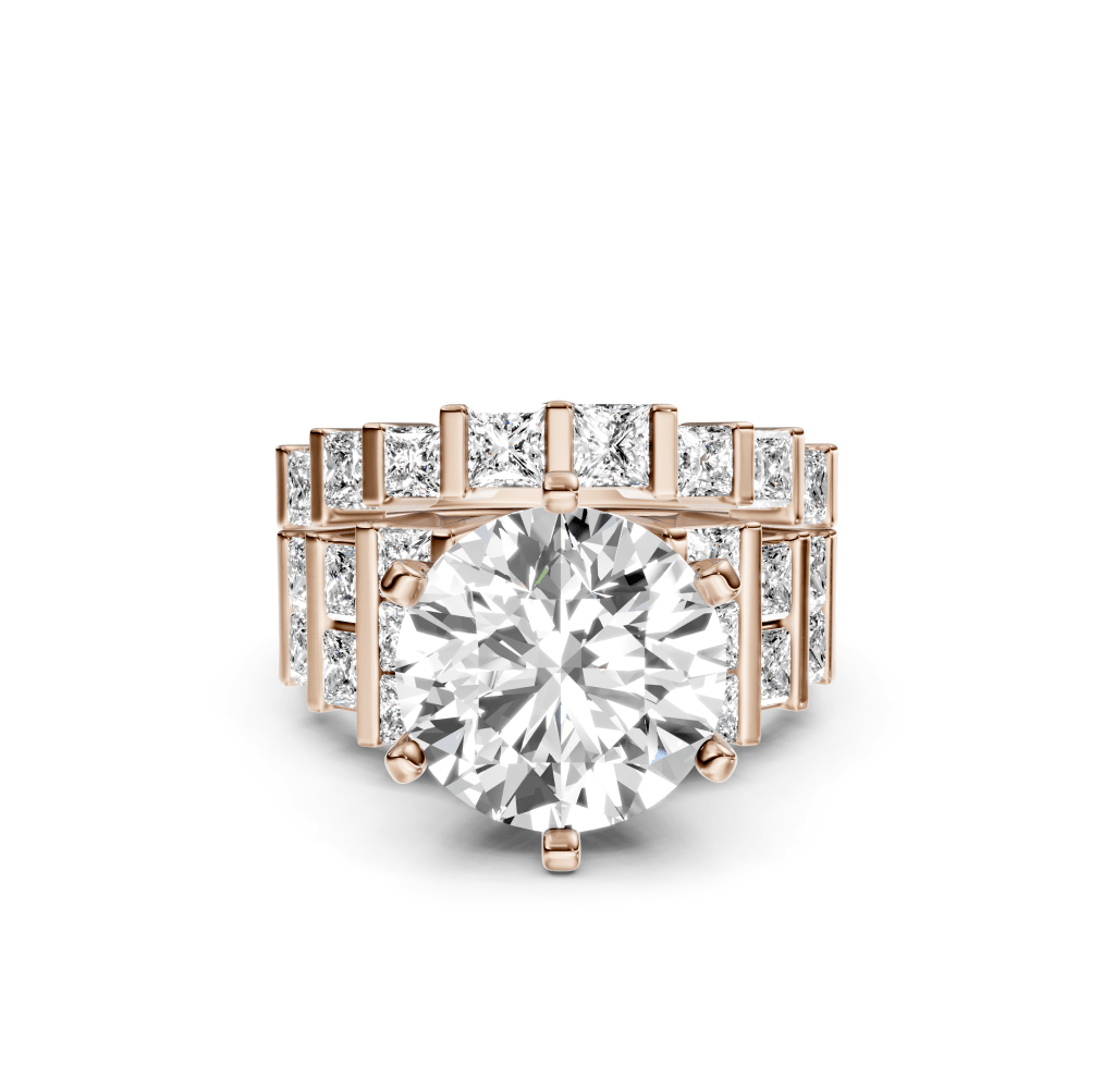 2.50-8.00 CT Princess & Round Cut Lab Grown Diamonds - Bridal Set - Primestyle.com