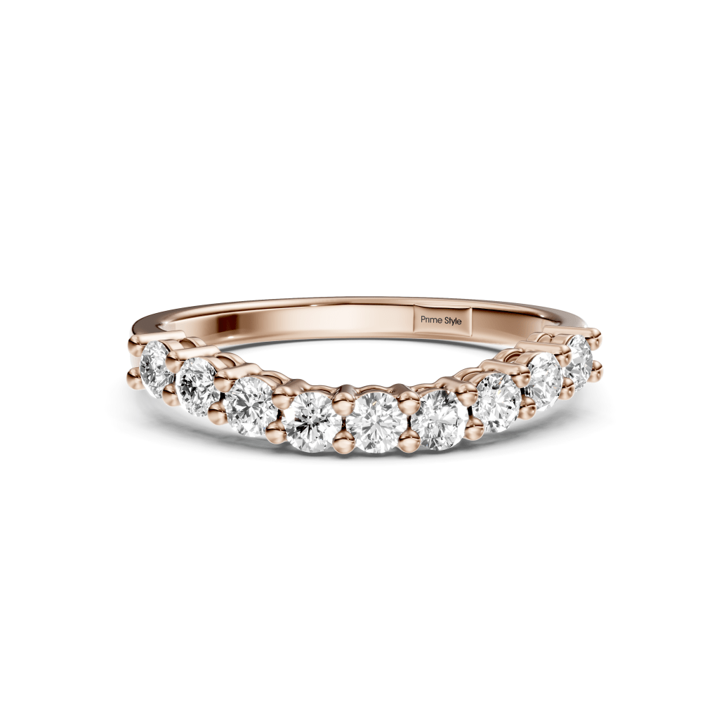 0.50 CT Round Cut Lab Grown Diamonds - Wedding Band - Primestyle.com
