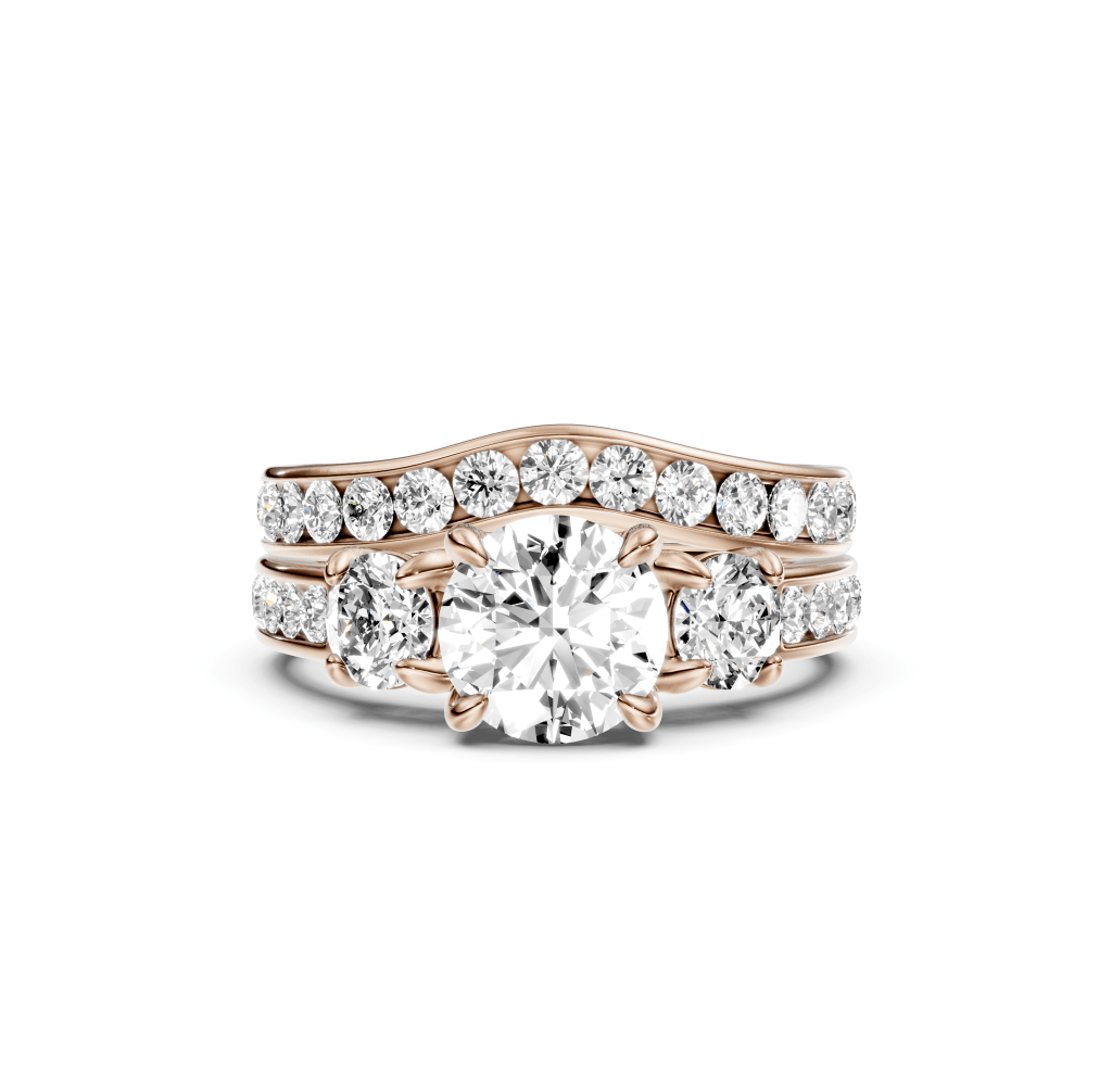 1.55-2.70 CT Round Cut Natural Diamonds - Bridal Set