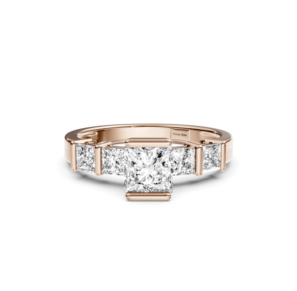 1.30-6.80 CT Princess Cut Lab Grown Diamonds - Engagement Ring