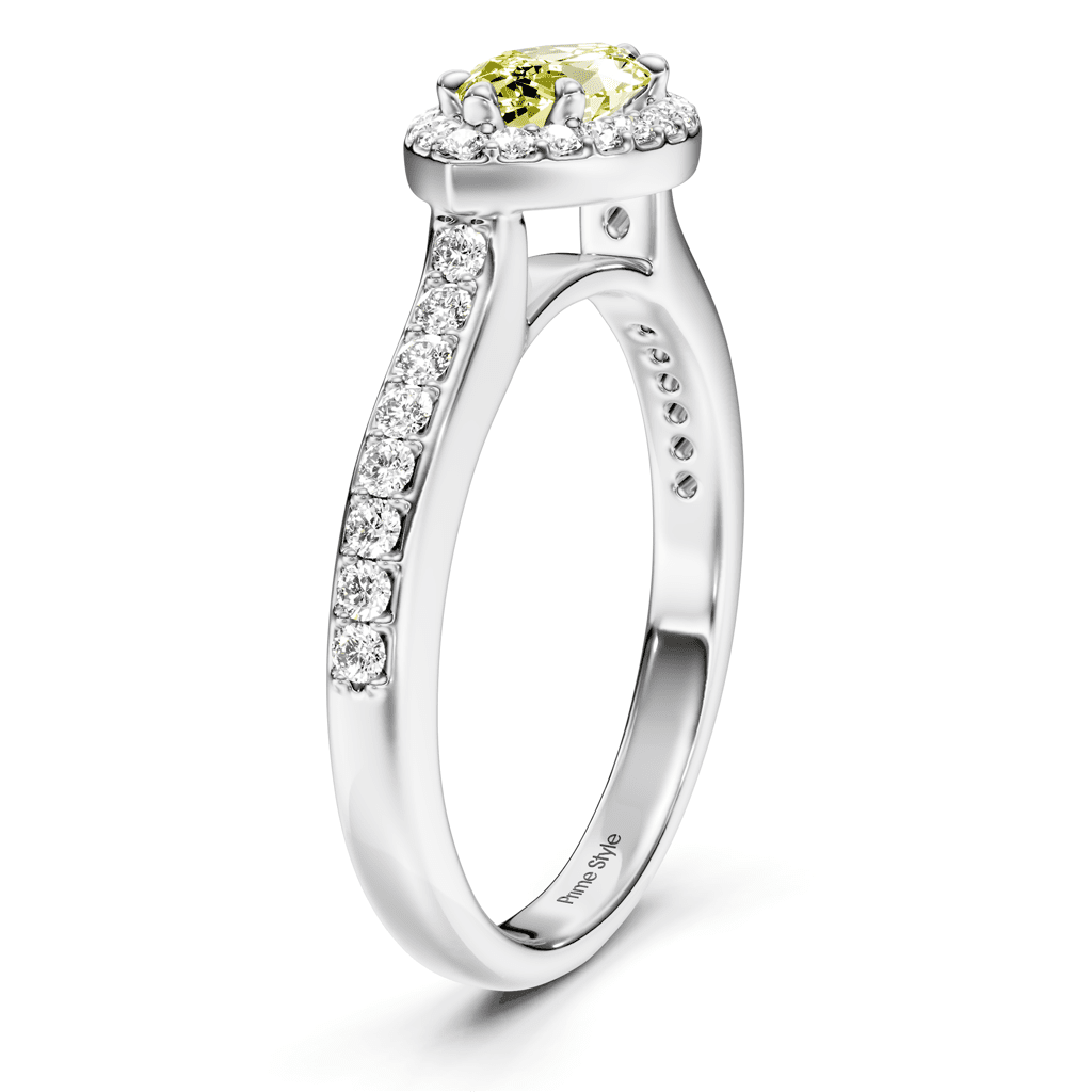 1.30-4.30 CT Marquise & Round Cut Fancy Yellow Diamonds - Engagement Ring
