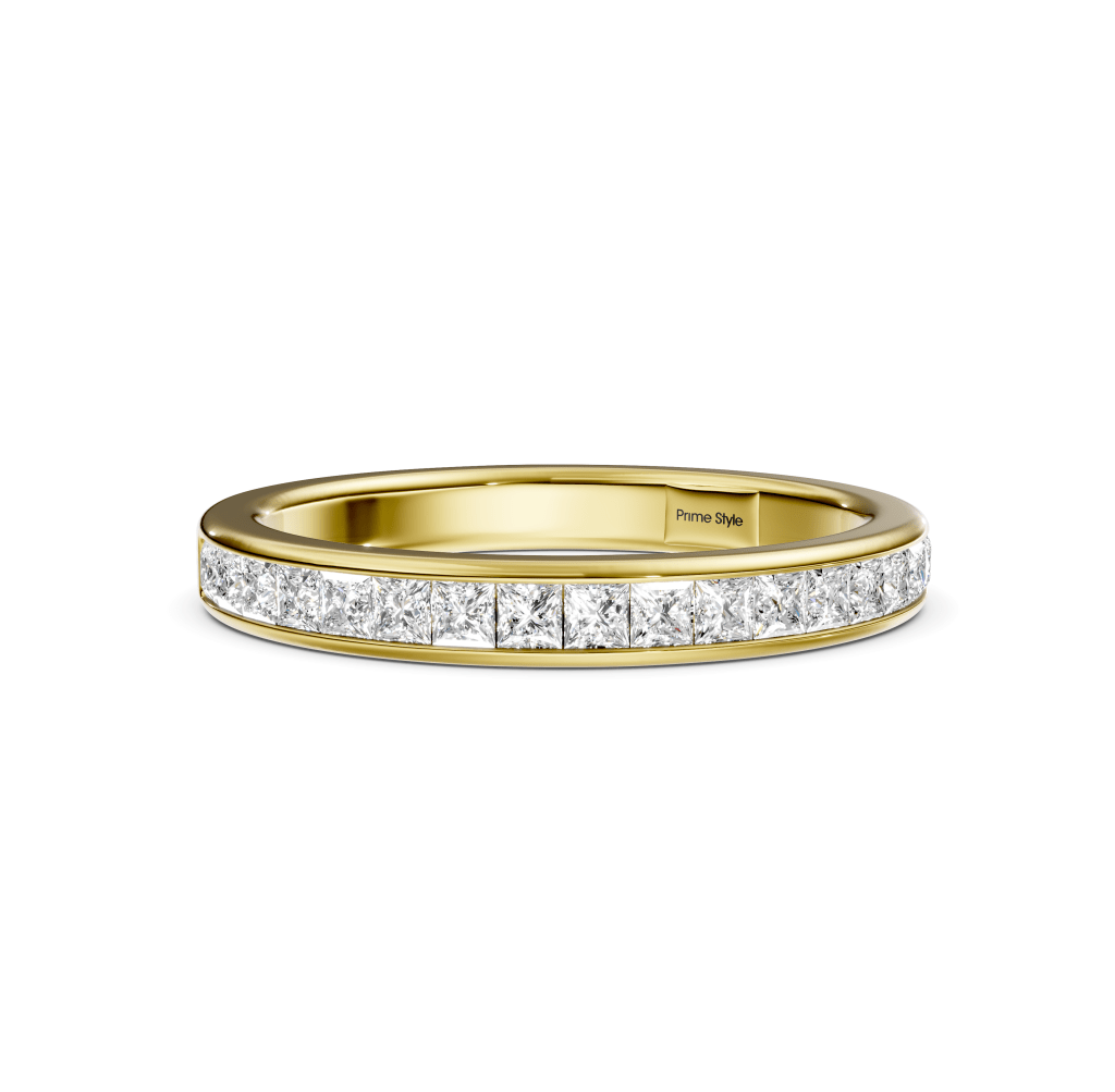 0.90 CT Princess Cut Natural Diamonds - Wedding Band - Primestyle.com