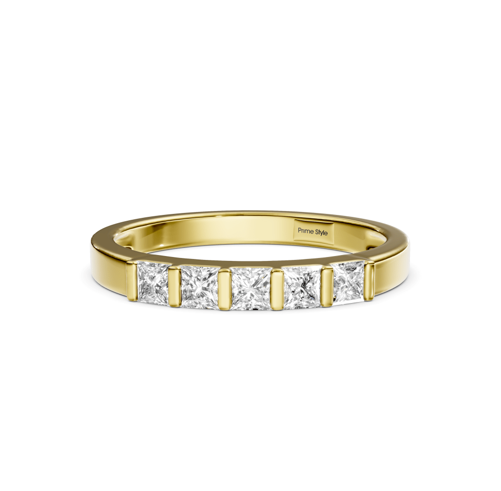 0.40 CT Princess Cut Lab Grown Diamonds - Wedding Band