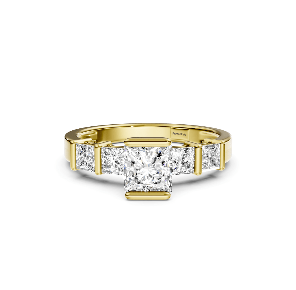 1.30-6.80 CT Princess Cut Lab Grown Diamonds - Engagement Ring