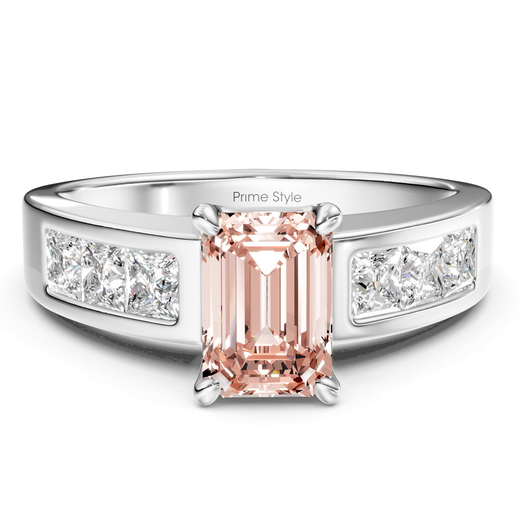 1.80-4.80 CT Emerald & Princess Cut Fancy Pink Diamonds - Engagement Ring