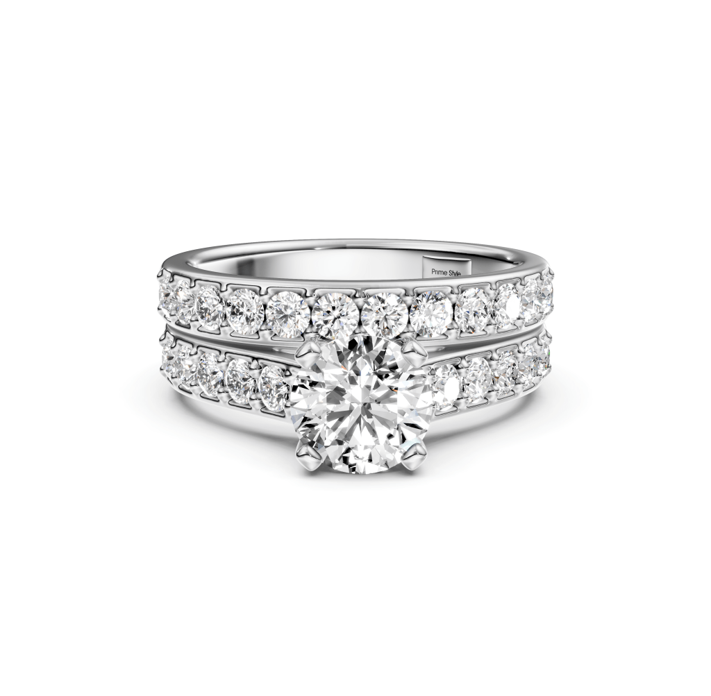 1.50-7.00 CT Round Cut Lab Grown Diamonds - Bridal Set