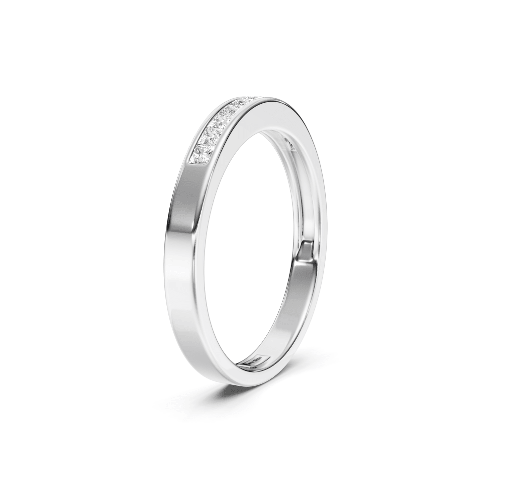 0.25 CT Princess Cut Natural Diamonds - Wedding Band - Primestyle.com