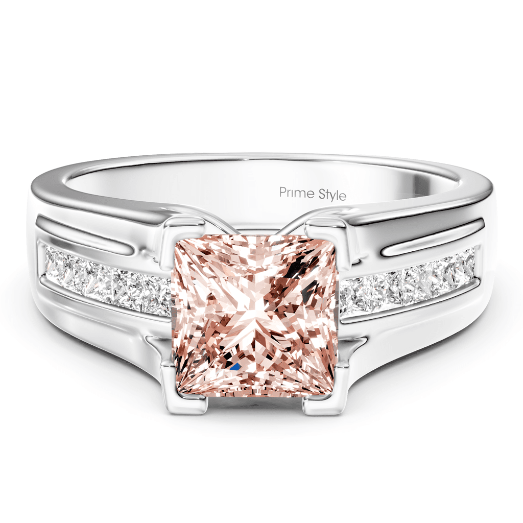 1.35 - 4.35 CT Princess Cut Fancy Pink Diamonds - Engagement Ring - Primestyle.com