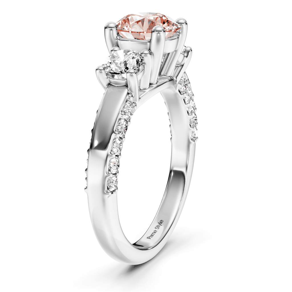 1.90 - 4.90 CT Round Cut Fancy Pink Diamonds - Engagement Ring - Primestyle.com