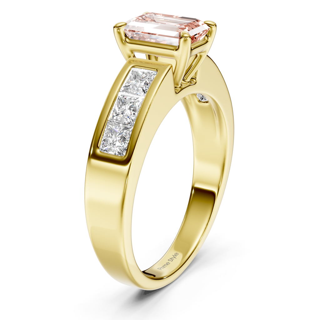 1.80-4.80 CT Emerald & Princess Cut Fancy Pink Diamonds - Engagement Ring