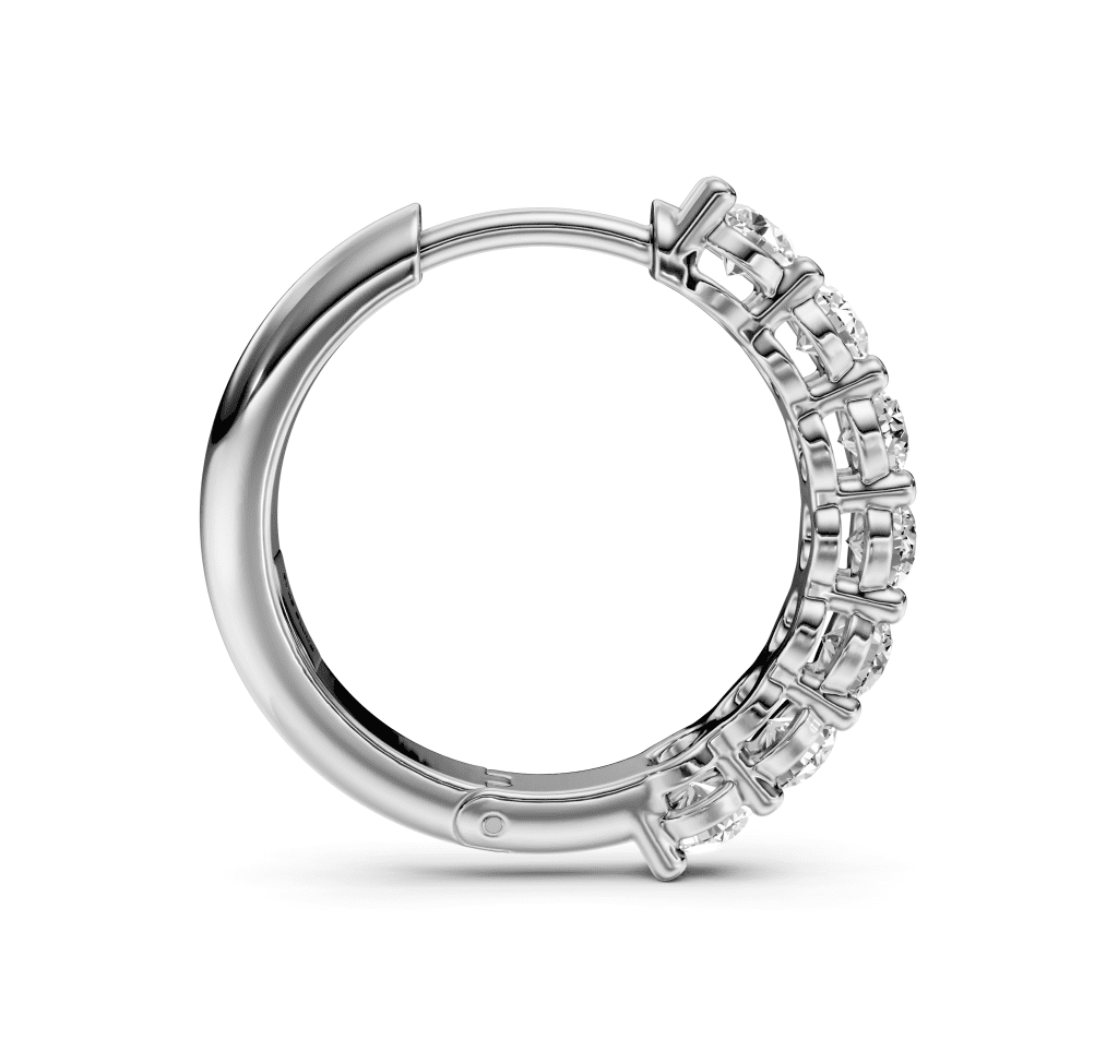 1.20 CT Round Cut Natural Diamonds - Hoop And Drop And Earrings