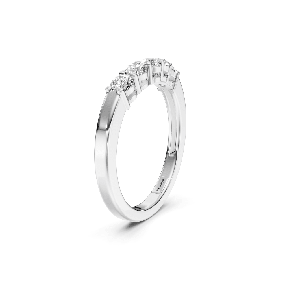0.50 CT Emerald Cut Natural Diamonds - Wedding Band - Primestyle.com