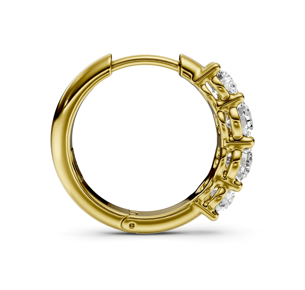 1.60 CT Round Cut Natural Diamonds - Hoop And Drop And Earrings - Primestyle.com