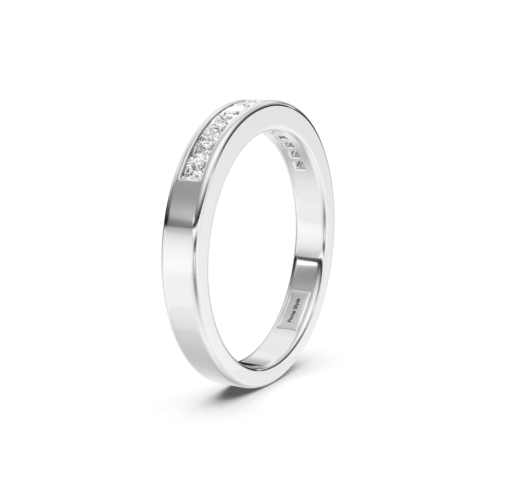 0.35 CT Princess Cut Natural Diamonds - Wedding Band