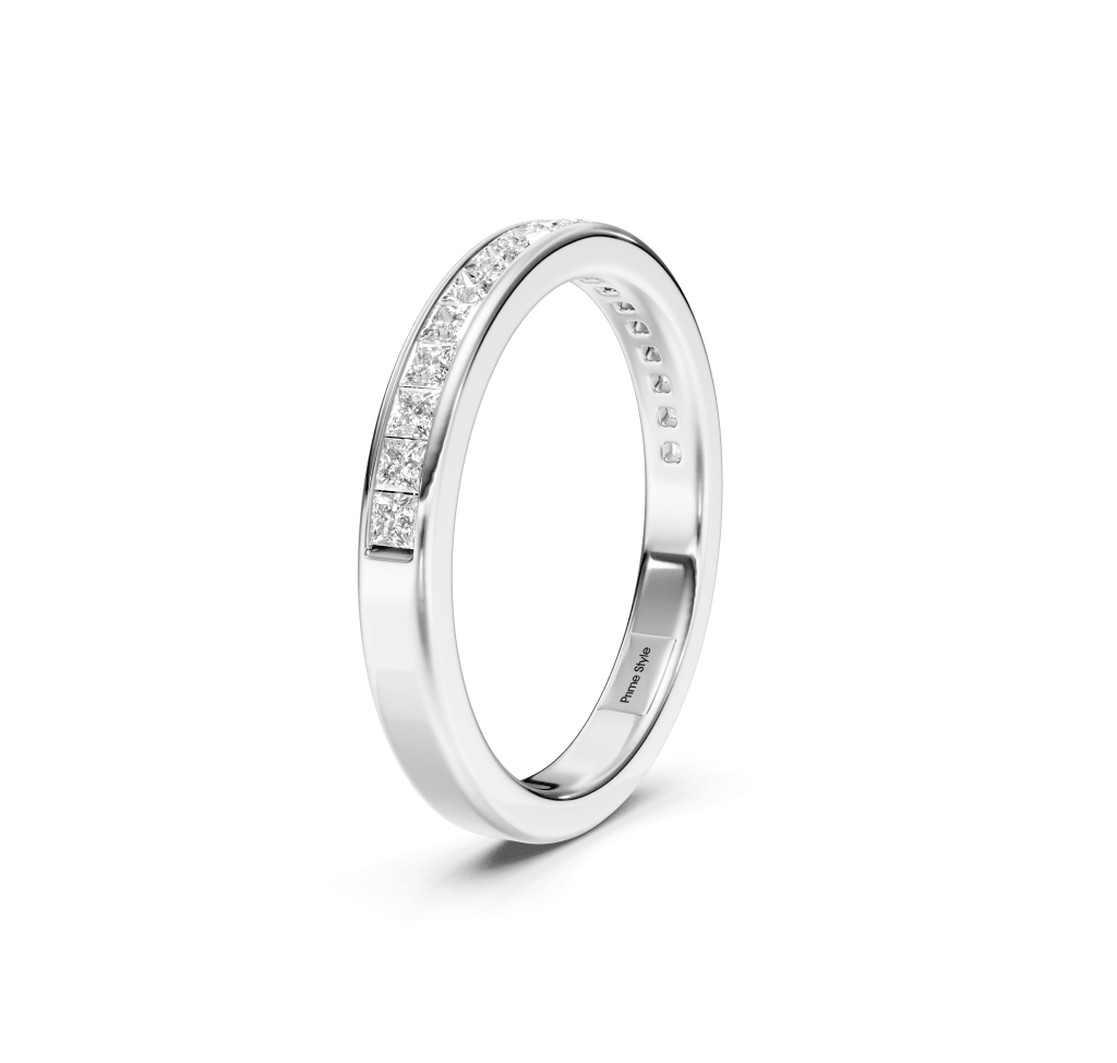 0.90 CT Princess Cut Lab Grown Diamonds - Wedding Band