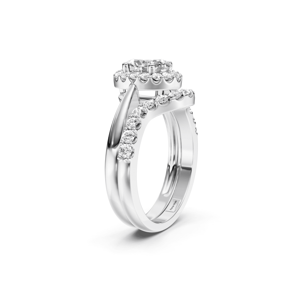 1.10-2.25 CT Oval & Round Cut Natural Diamonds - Bridal Set - Primestyle.com