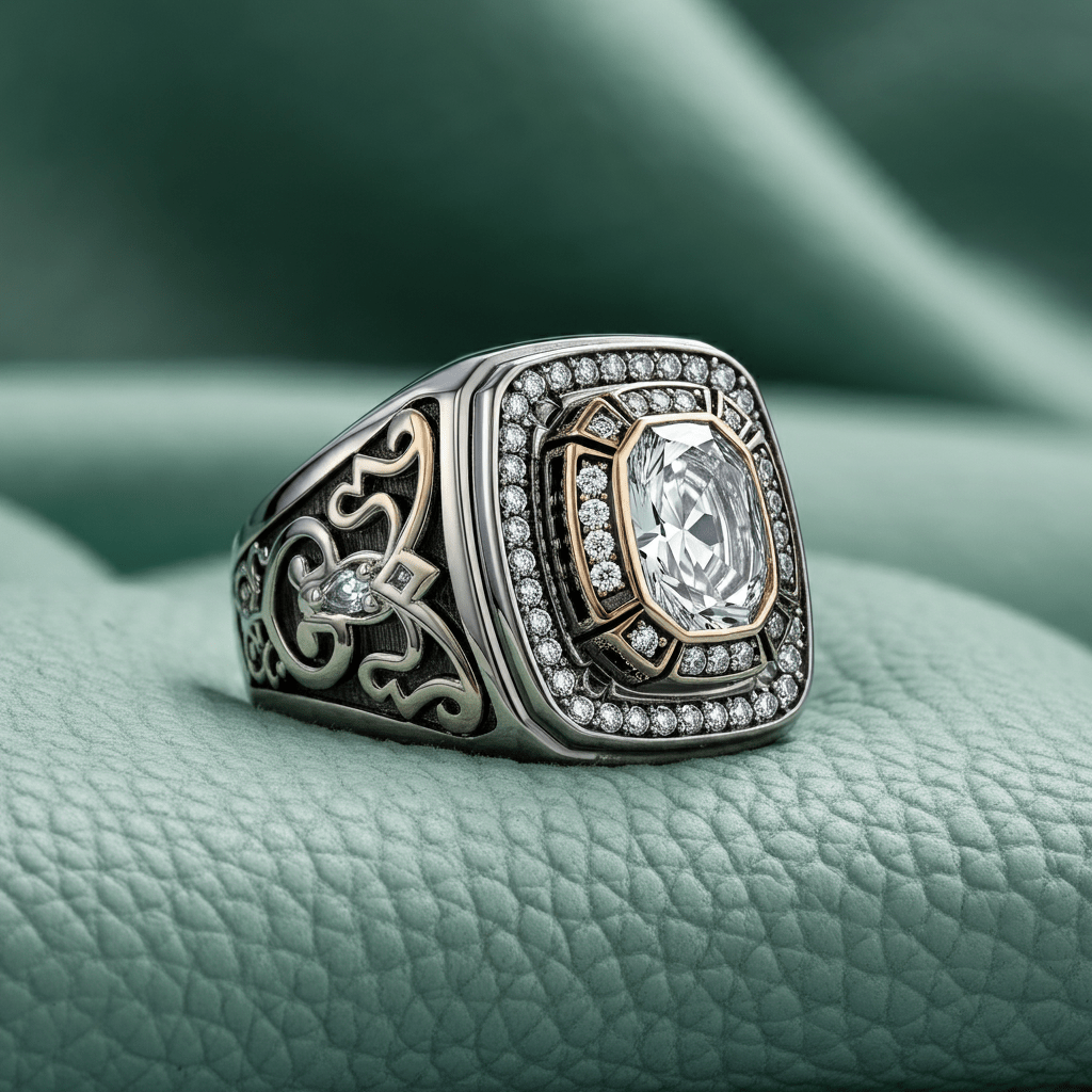 Regalia Oval and Round Cut Diamond Emblem Ring - Primestyle.com
