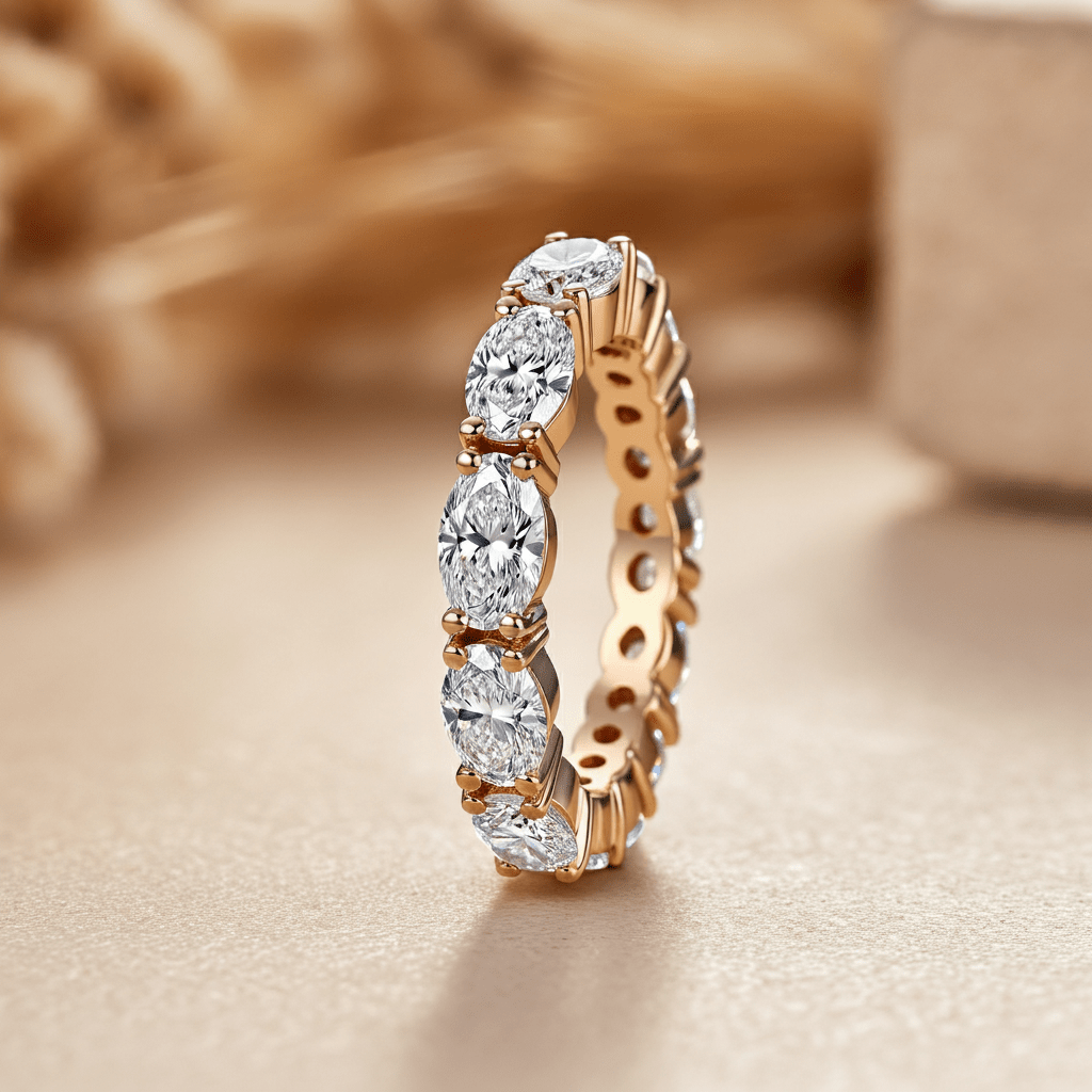Luna Oval Cut Diamond Eternity Band - Primestyle.com