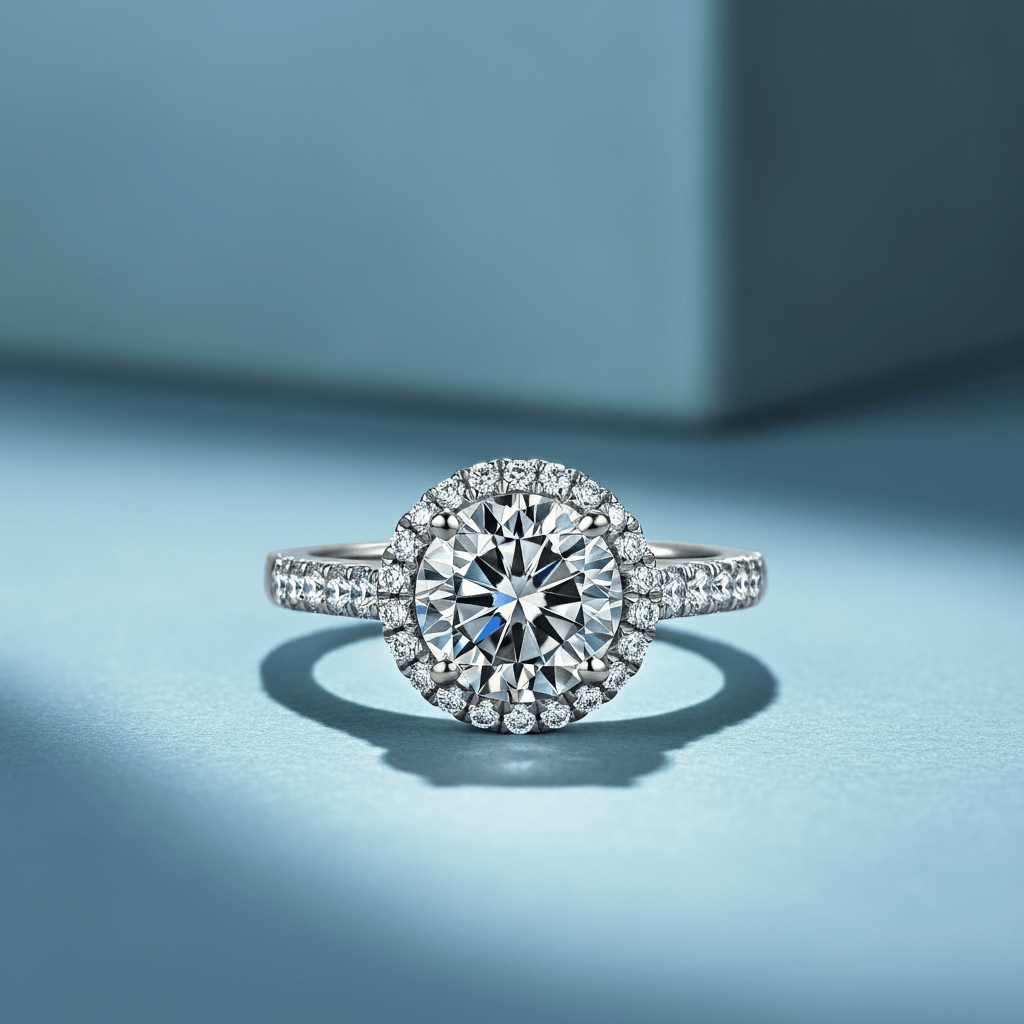 Halcyon Diamond Halo Engagement Ring - Primestyle.com