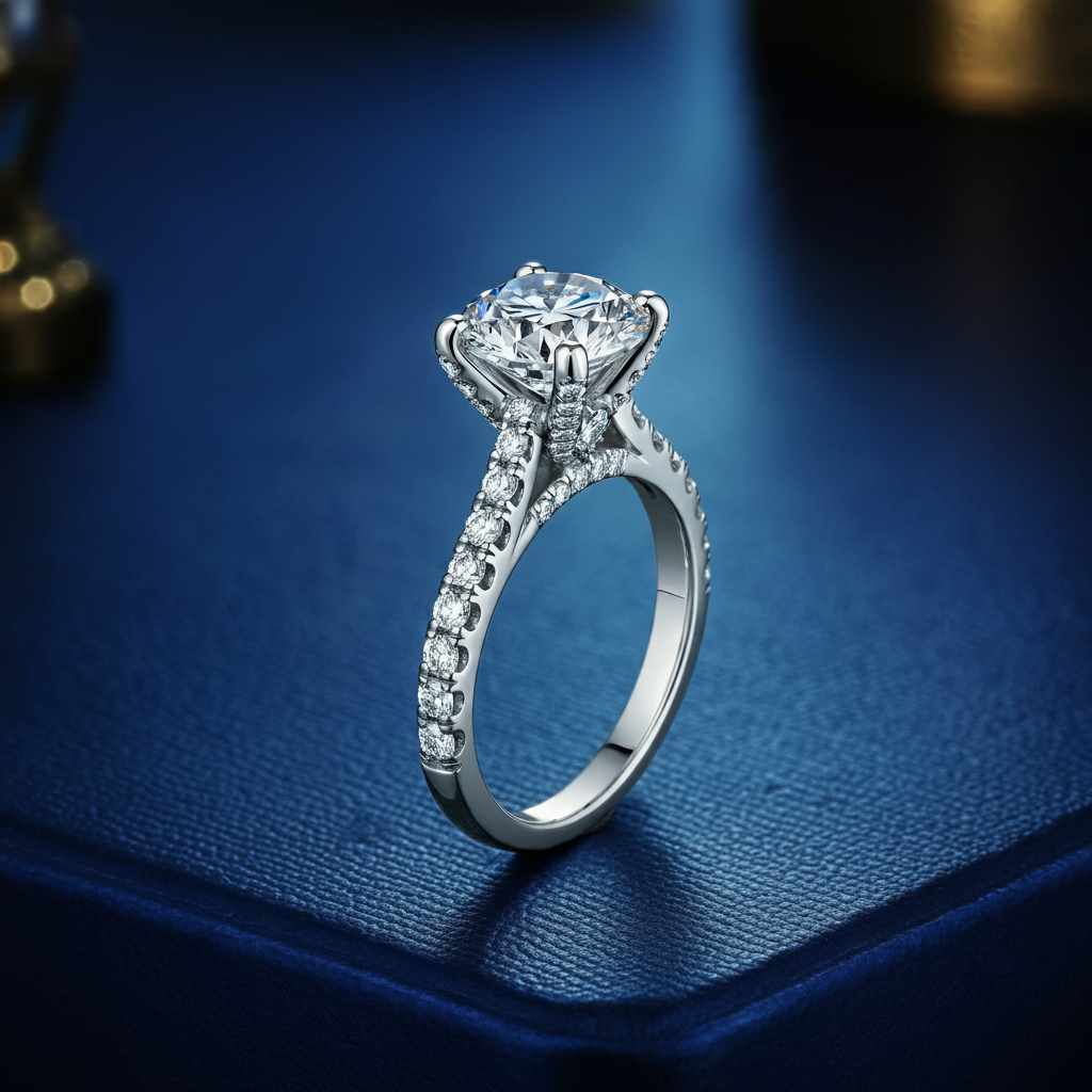 Eterna Diamond Pavé Solitaire Ring