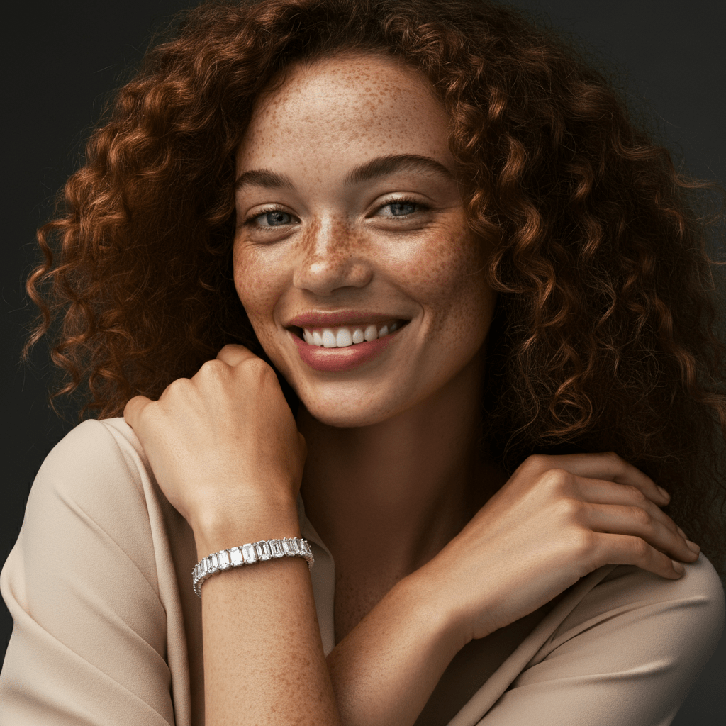 7.00 - 15.50 CT Emerald Cut Lab Grown Diamonds - Tennis Bracelet - Primestyle.com