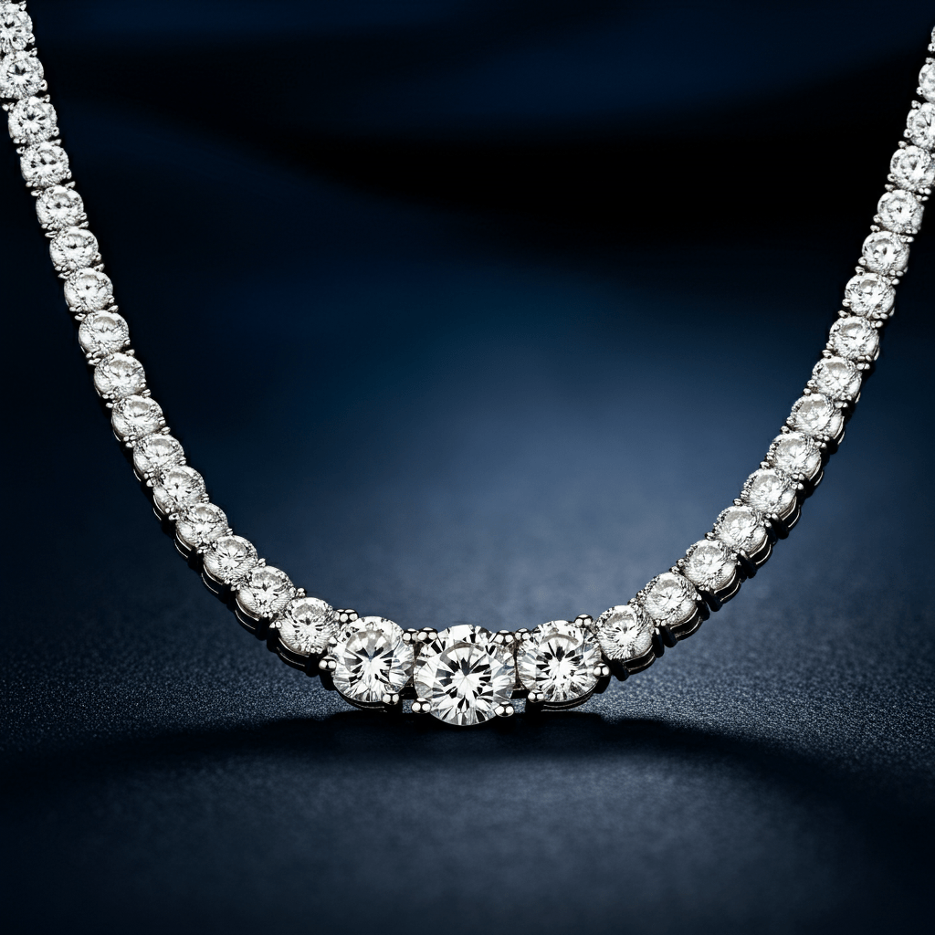 Regalia Triple Diamond Tennis Necklace - Primestyle.com