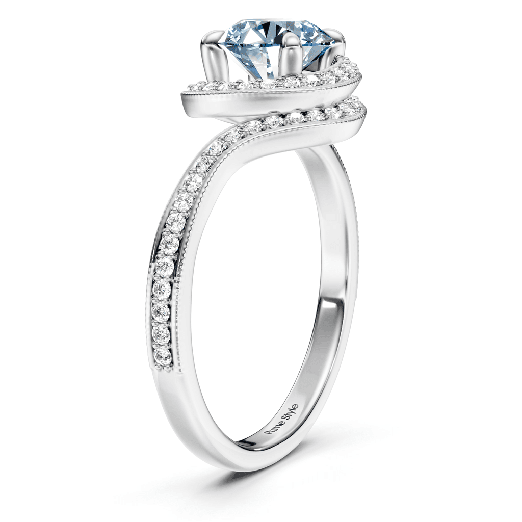 1.25 - 4.25 CT Round Cut Fancy Blue Diamonds - Engagement Ring - Primestyle.com