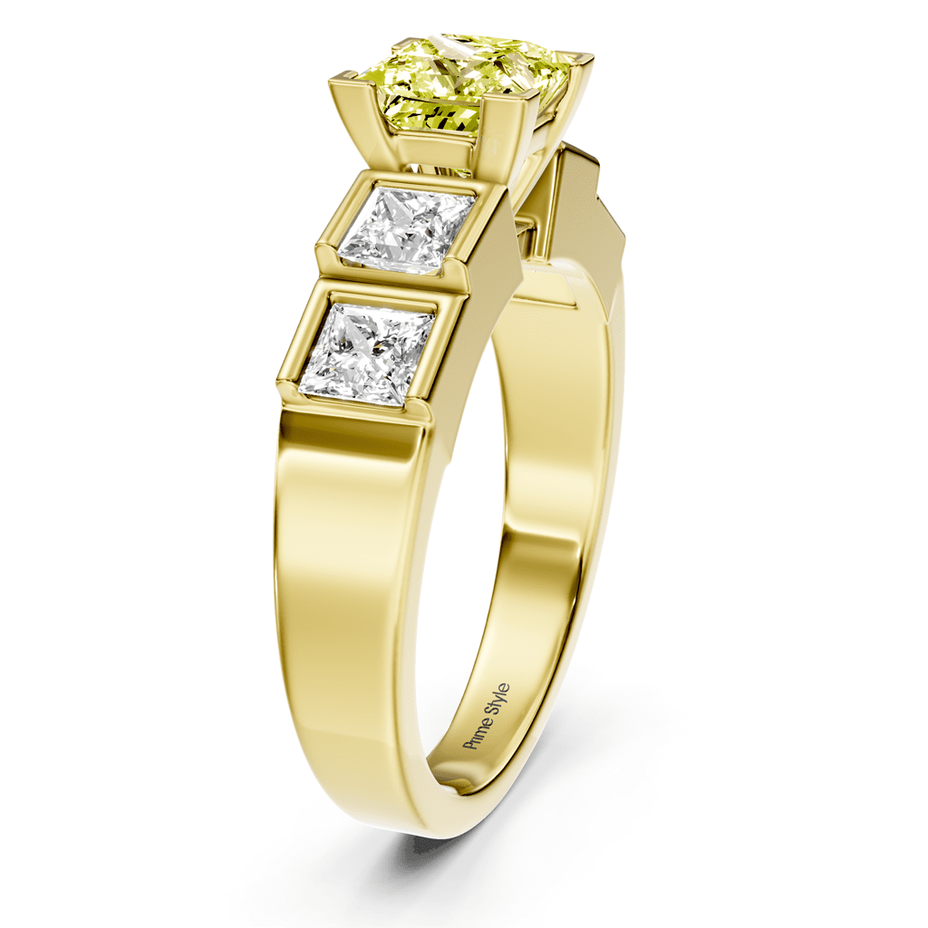1.80 - 4.80 CT Princess Cut Fancy Yellow Diamonds - Engagement Ring - Primestyle.com