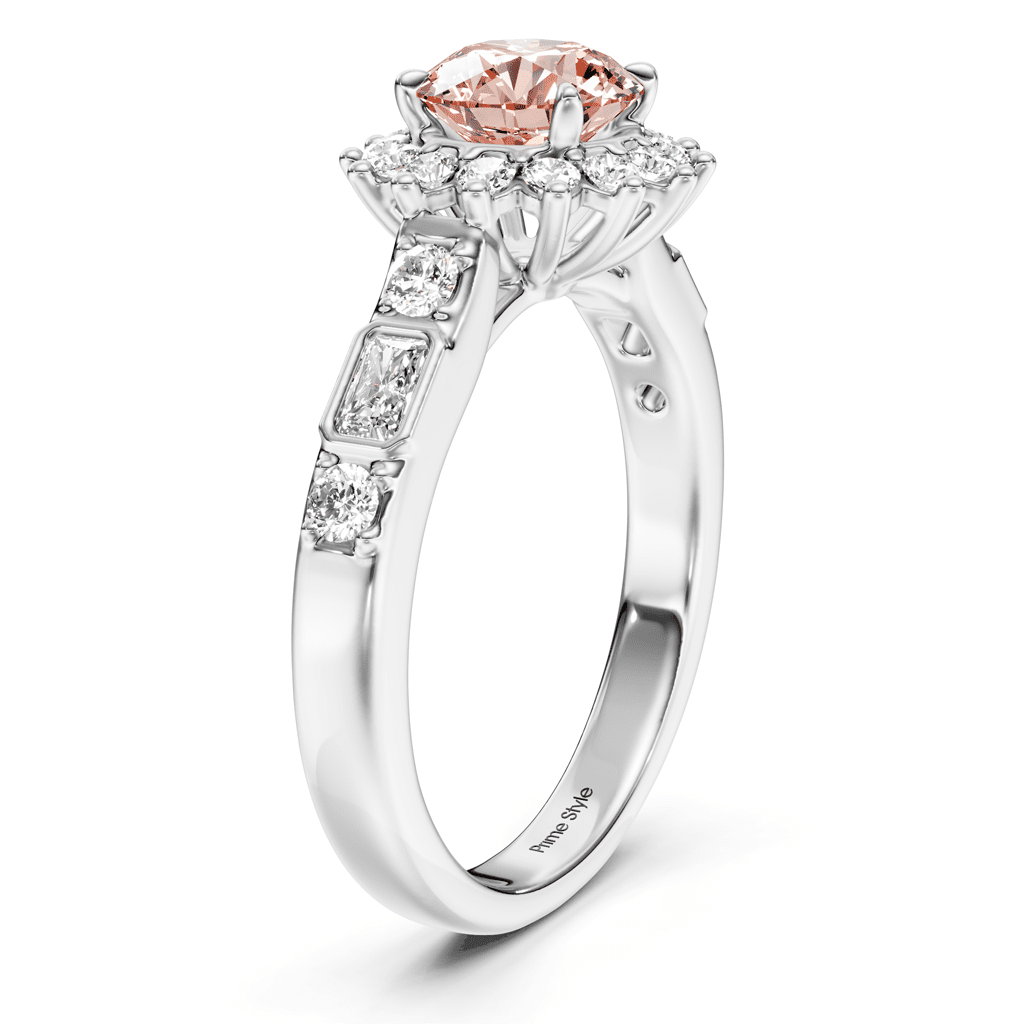 1.57 - 4.57 CT Radiant & Round Cut Fancy Pink Diamonds - Engagement Ring - Primestyle.com