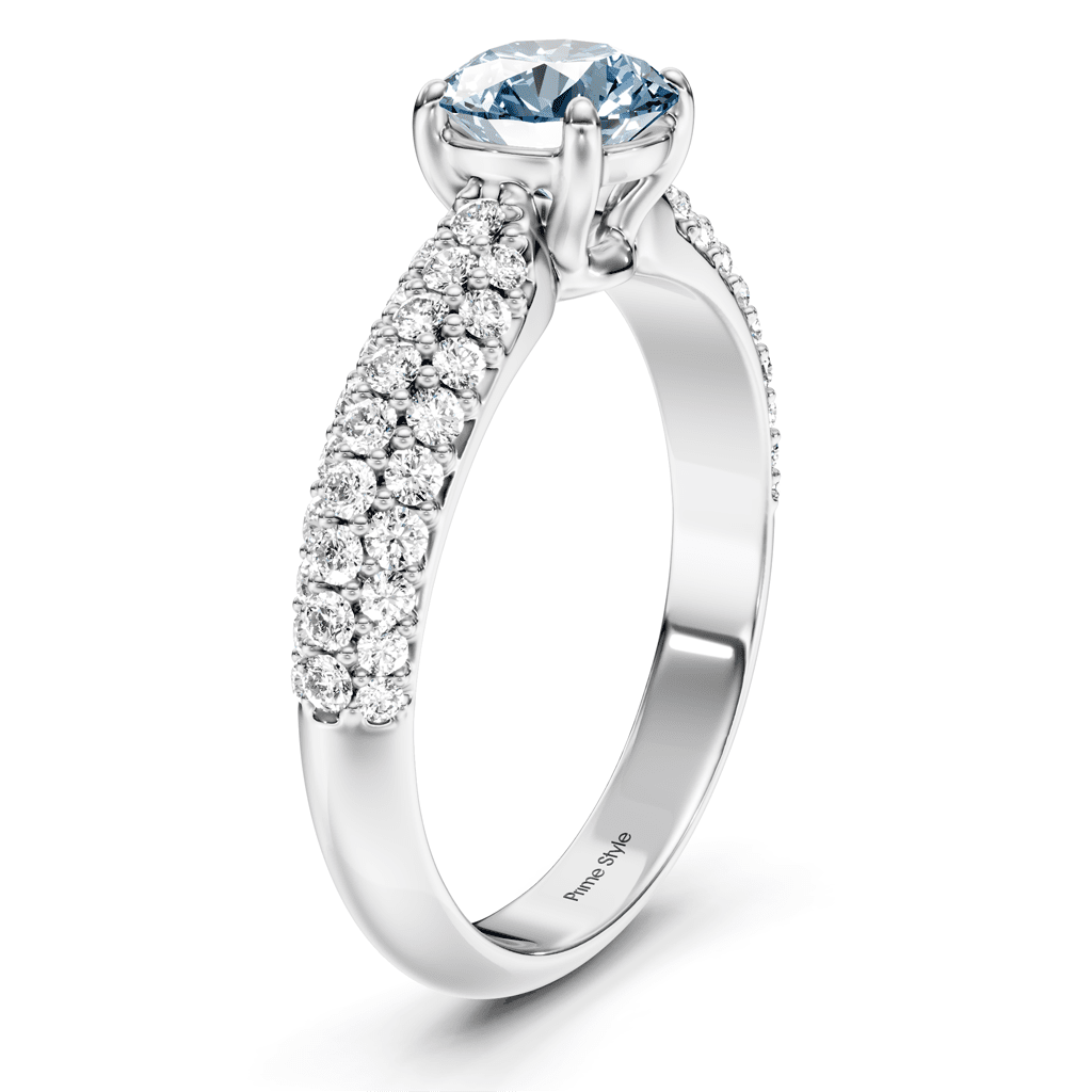 1.50 - 4.50 CT Round Cut Fancy Blue Diamonds - Engagement Ring - Primestyle.com