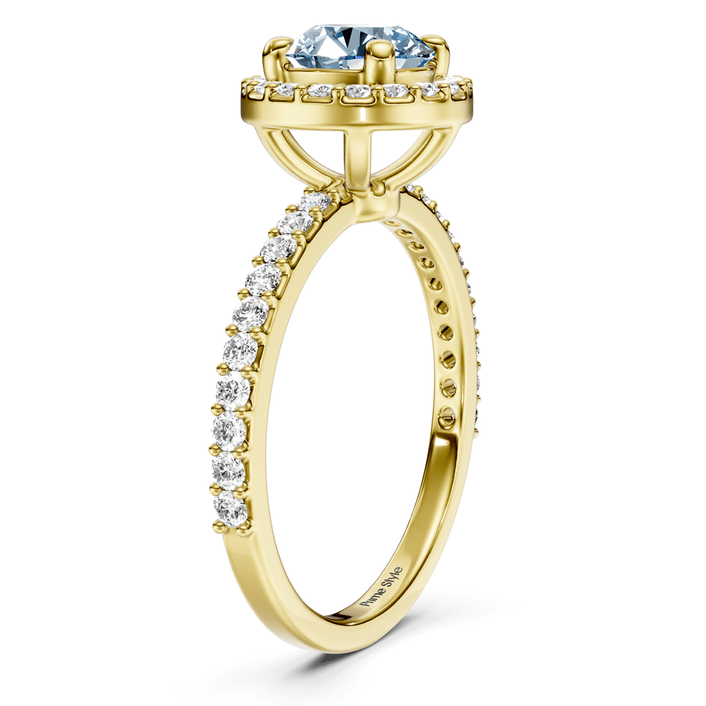 1.40-4.40 CT Round Cut Fancy Blue Diamonds - Engagement Ring
