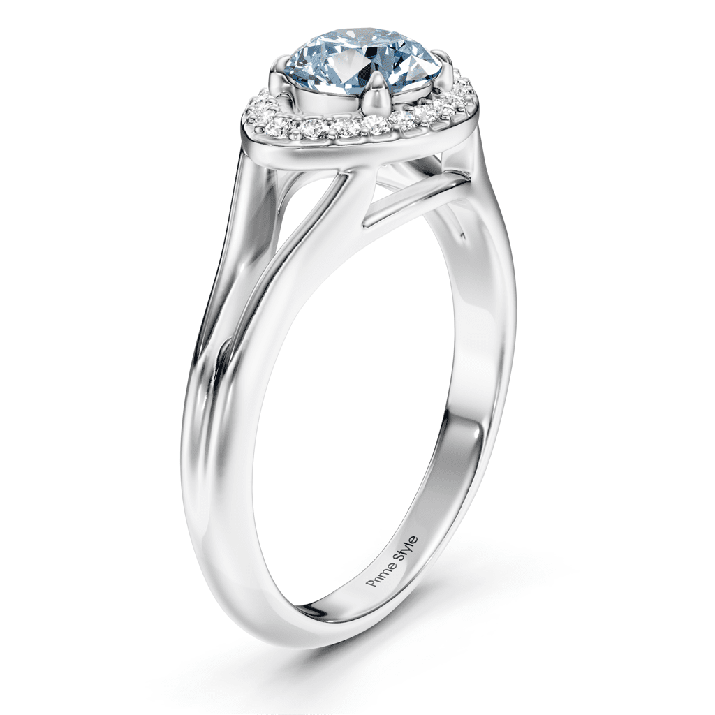 1.10 - 4.10 CT Round Cut Fancy Blue Diamonds - Engagement Ring - Primestyle.com