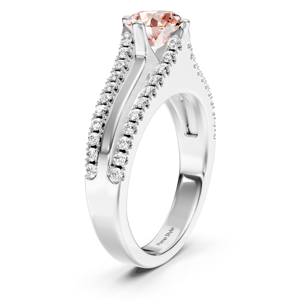 1.45-4.45 CT Round Cut Fancy Pink Diamonds - Engagement Ring