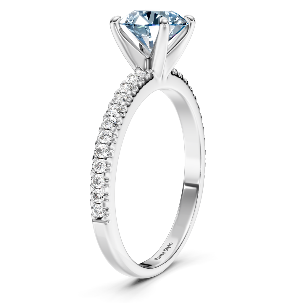 1.20-4.20 CT Round Cut Fancy Blue Diamonds - Engagement Ring
