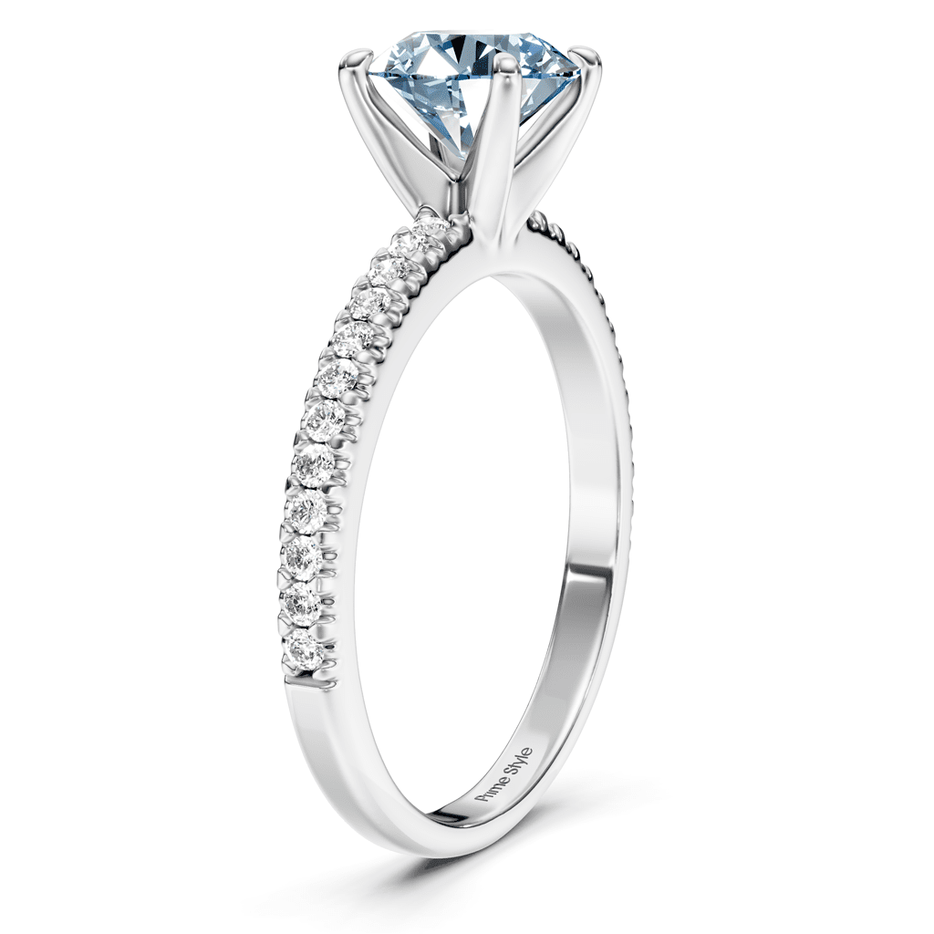 1.20 - 4.20 CT Round Cut Fancy Blue Diamonds - Engagement Ring - Primestyle.com