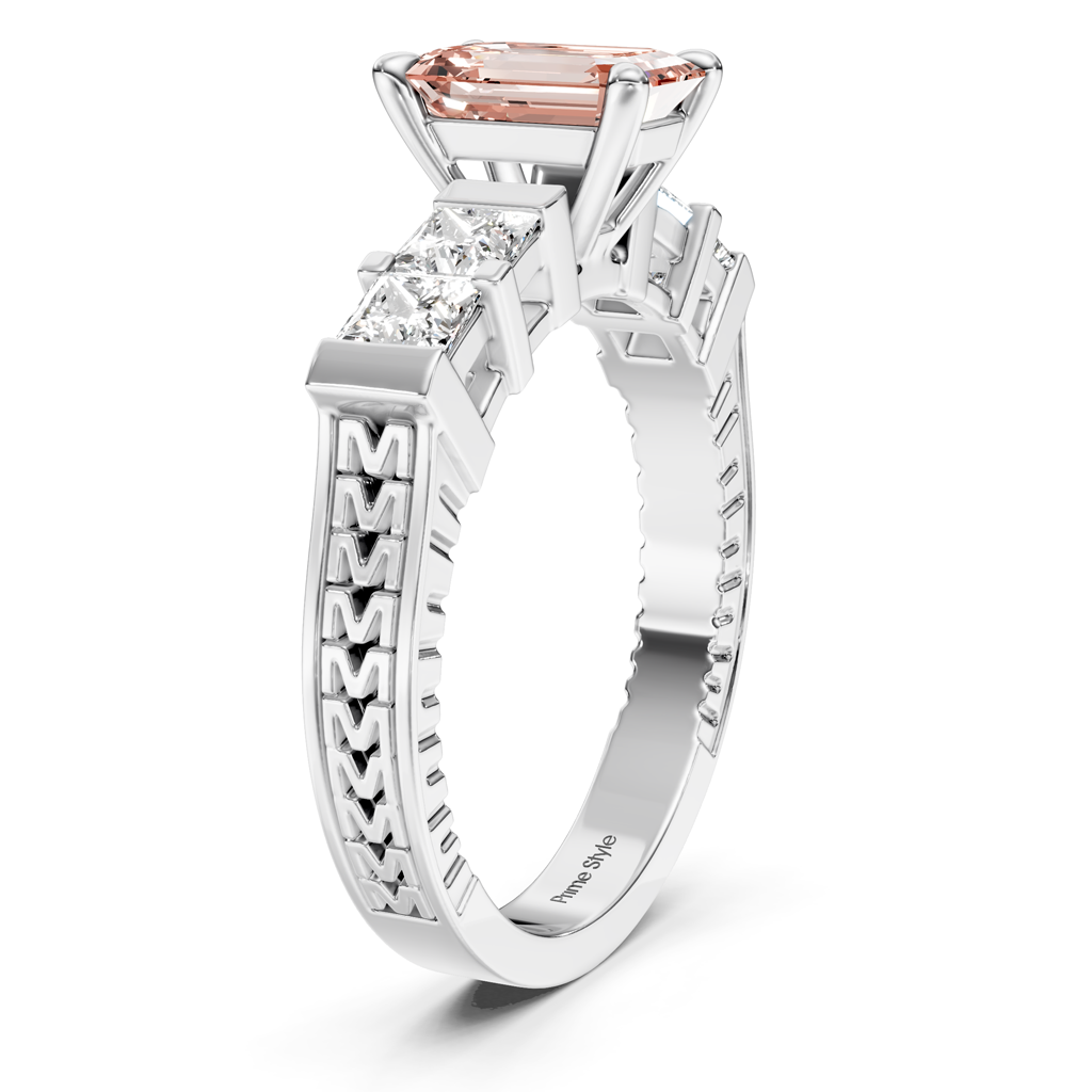 1.55-4.55 CT Princess & Round Cut Fancy Pink Diamonds - Engagement Ring