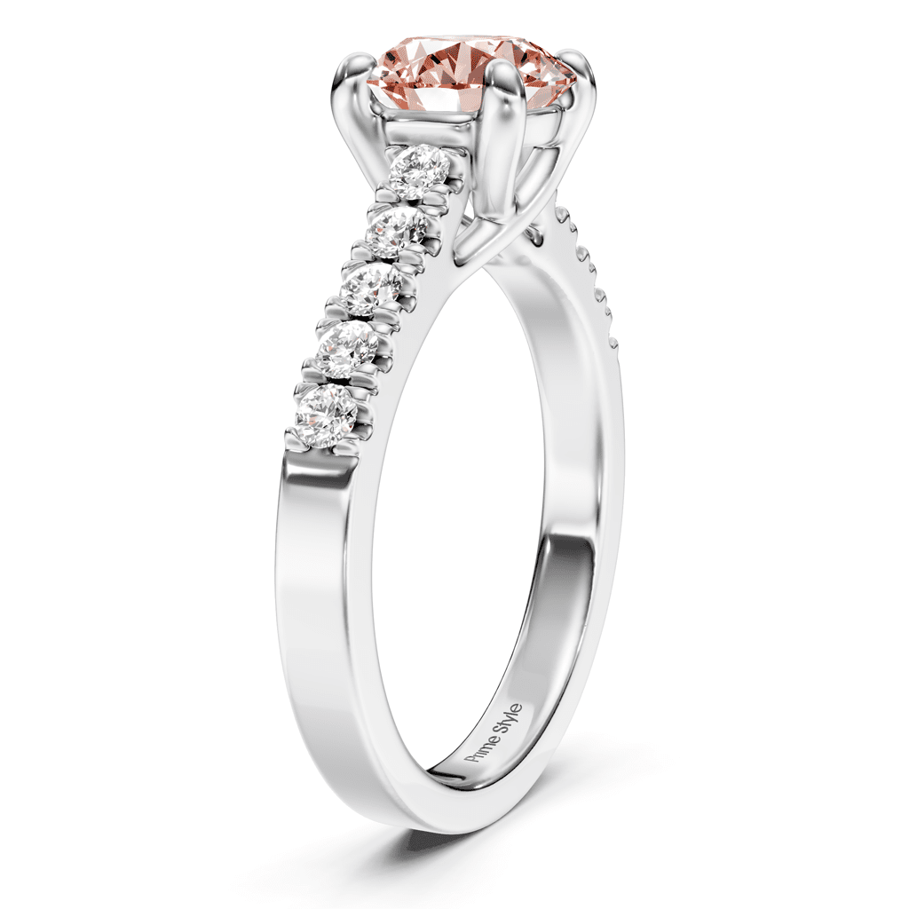 1.25 - 4.25 CT Round Cut Fancy Pink Diamonds - Engagement Ring - Primestyle.com