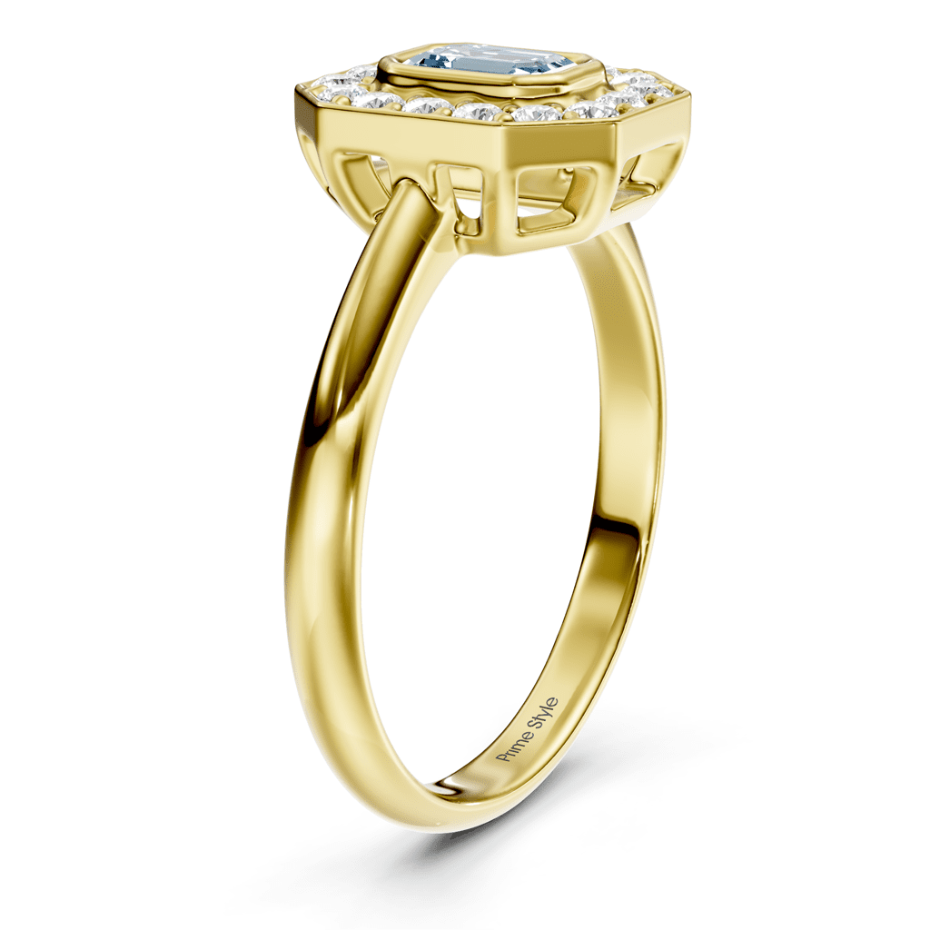 1.35 - 4.35 CT Emerald & Round Cut Fancy Blue Diamonds - Engagement Ring - Primestyle.com
