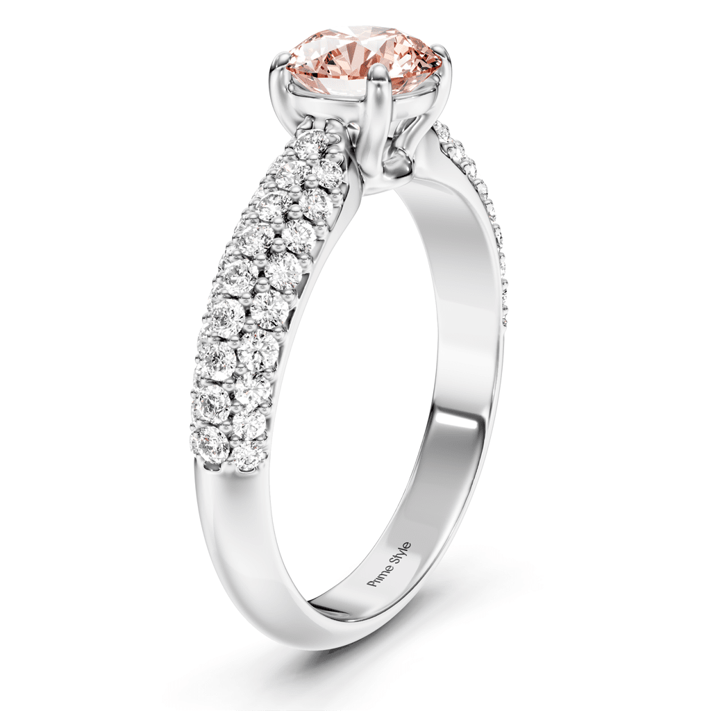 1.50 - 4.50 CT Round Cut Fancy Pink Diamonds - Engagement Ring - Primestyle.com