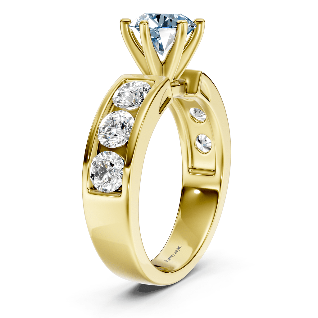 2.50 - 5.50 CT Round Cut Fancy Blue Diamonds - Engagement Ring - Primestyle.com