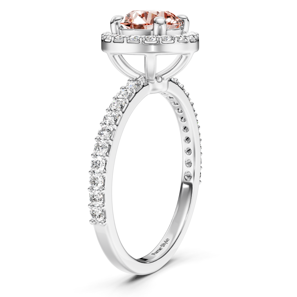 1.40-4.40 CT Round Cut Fancy Pink Diamonds - Engagement Ring