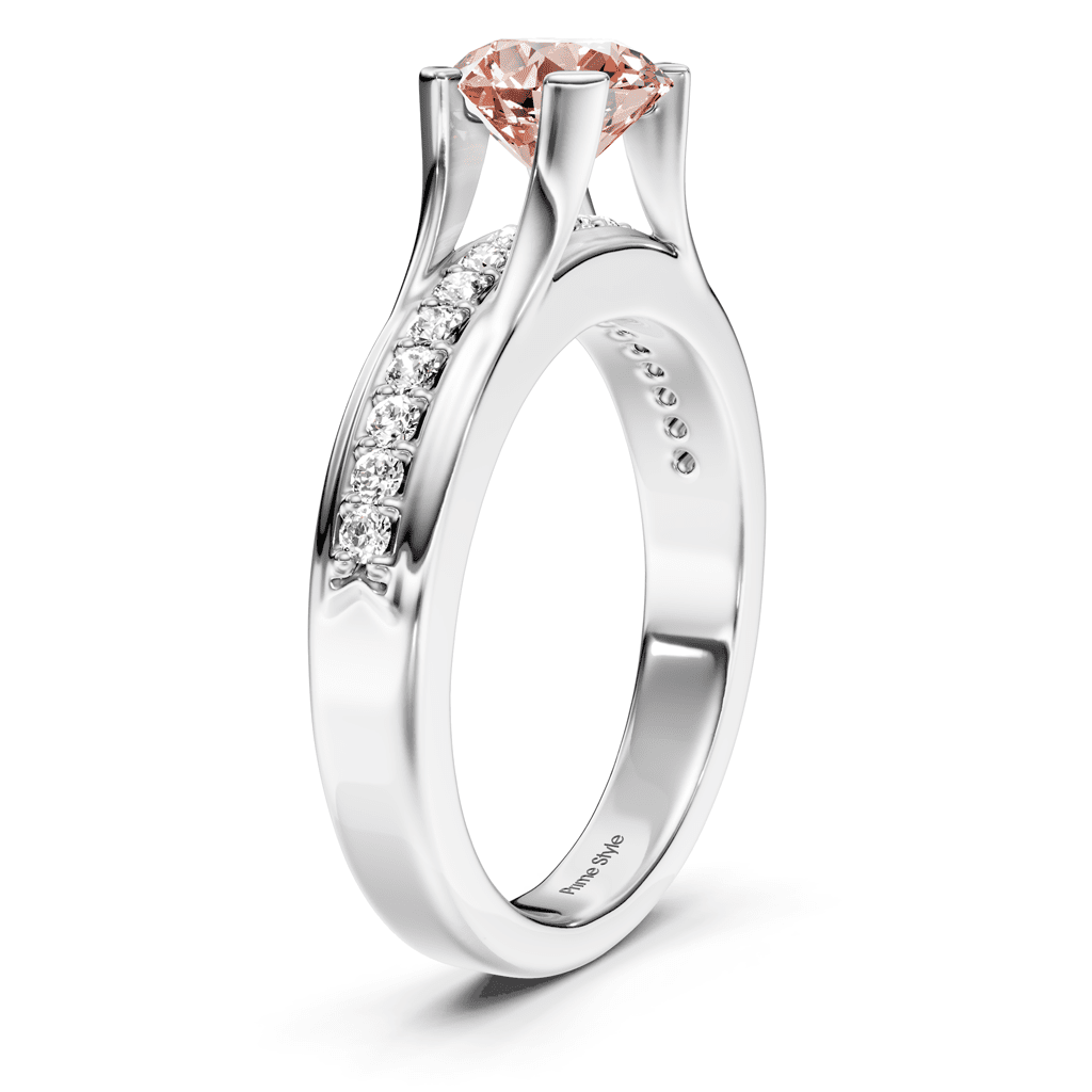 1.25 - 4.25 CT Round Cut Fancy Pink Diamonds - Engagement Ring - Primestyle.com