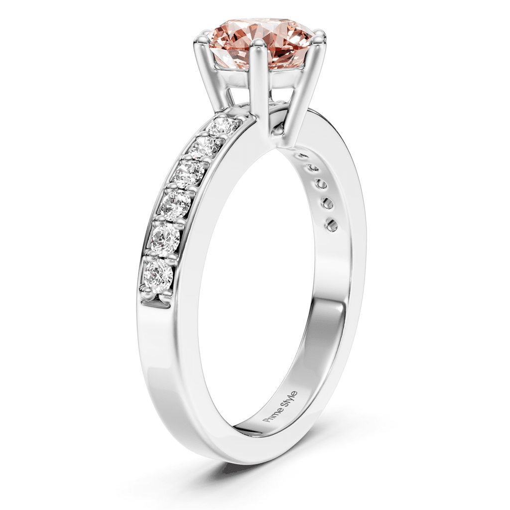 1.25 - 4.25 CT Round Cut Fancy Pink Diamonds - Engagement Ring - Primestyle.com