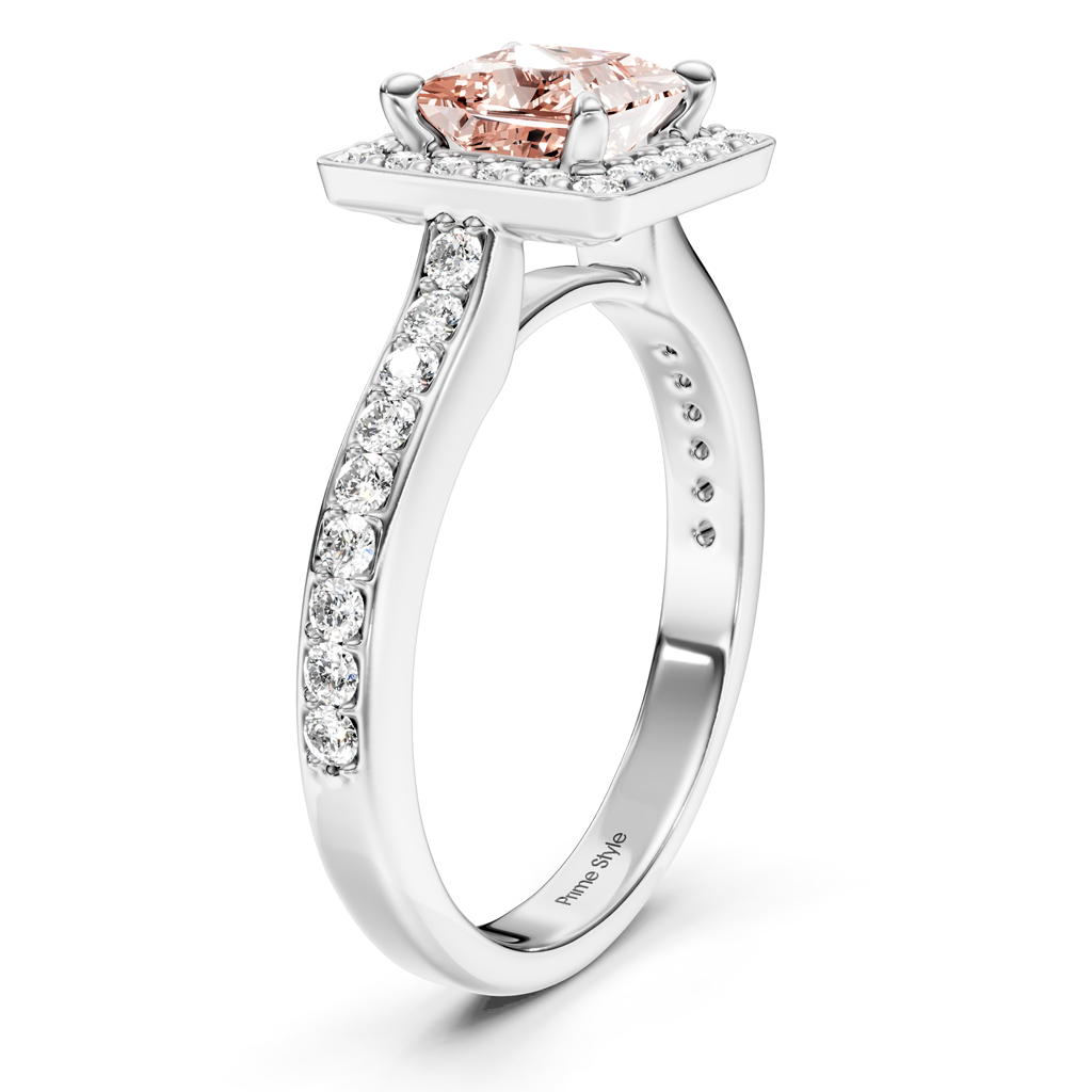 1.40-4.40 CT Princess & Round Cut Fancy Pink Diamonds - Engagement Ring