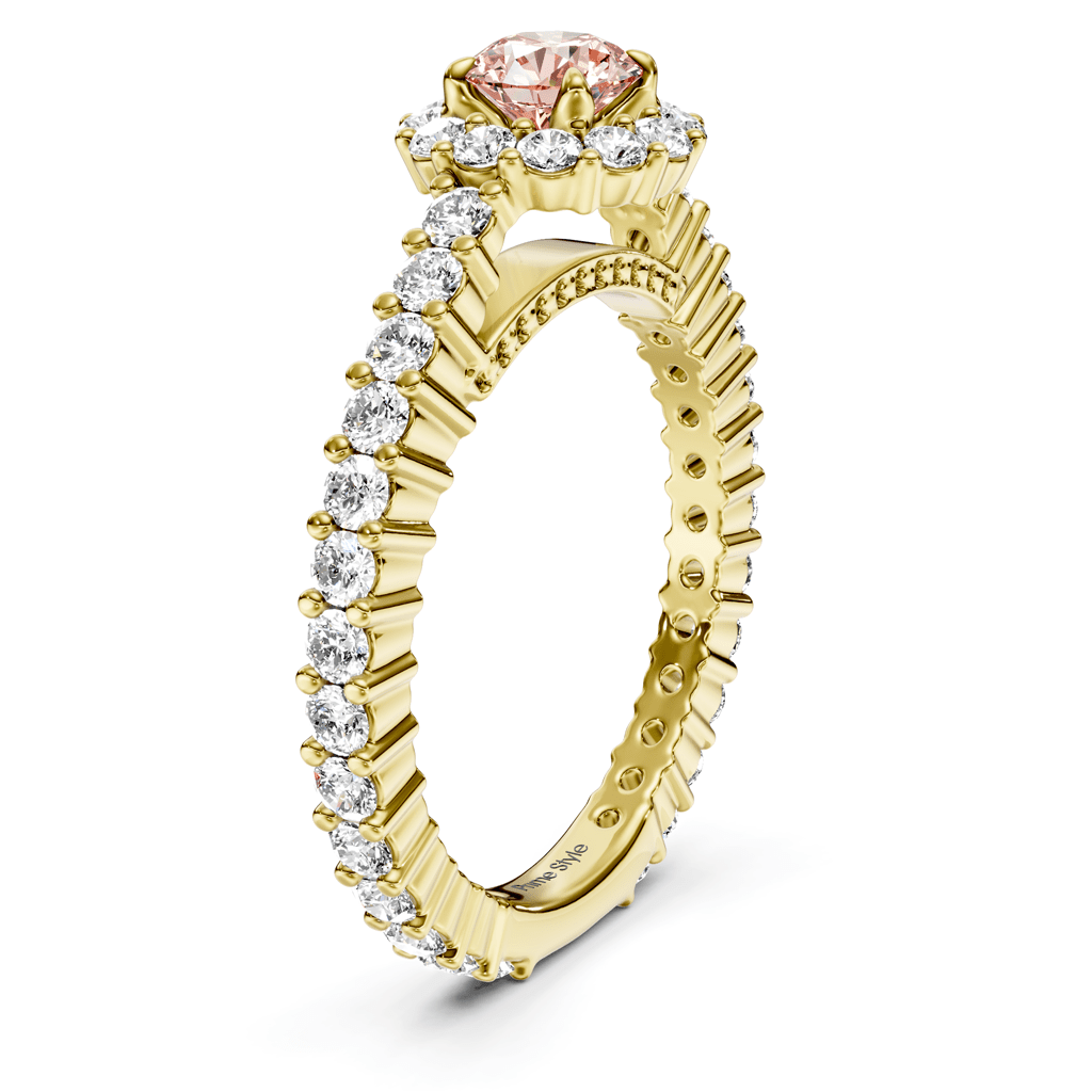 1.85 - 4.85 CT Round Cut Fancy Pink Diamonds - Engagement Ring - Primestyle.com
