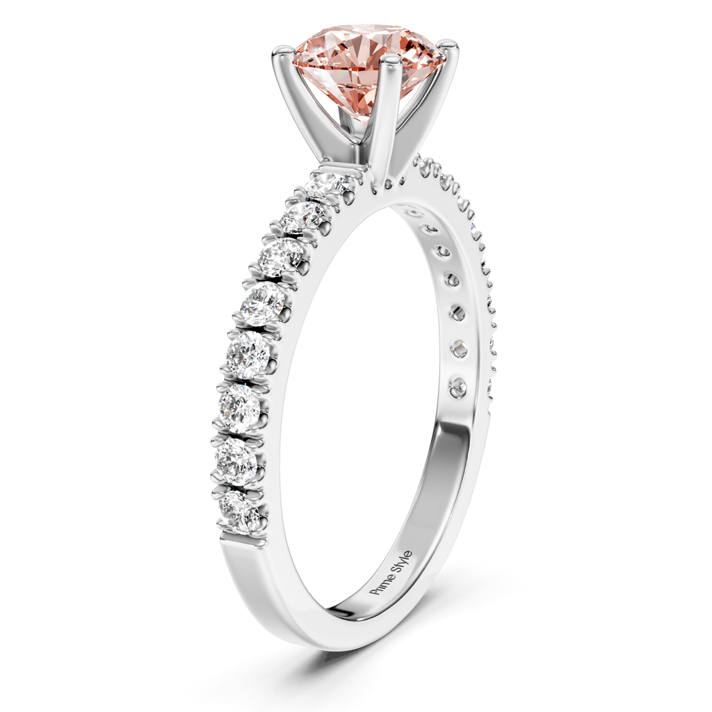 1.40-4.40 CT Round Cut Fancy Pink Diamonds - Engagement Ring