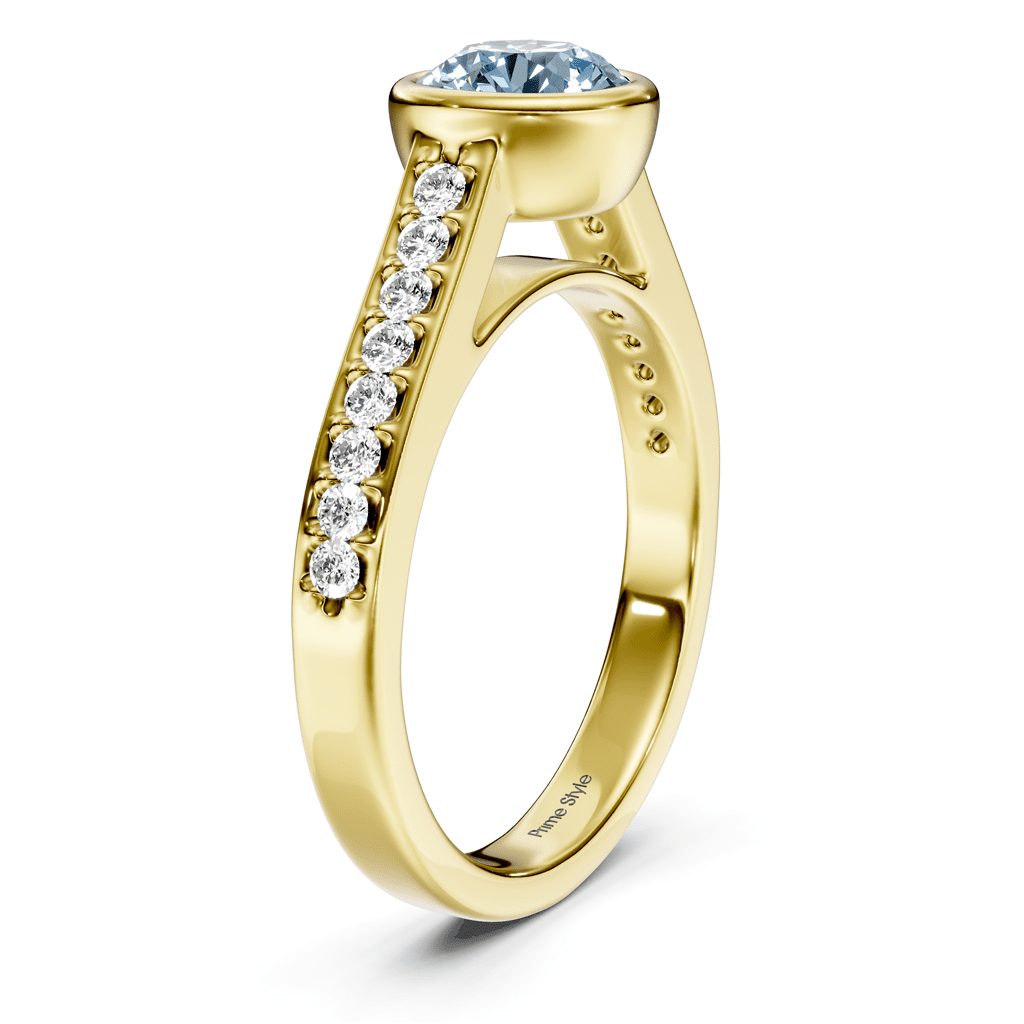 1.20-4.20 CT Round Cut Fancy Blue Diamonds - Engagement Ring